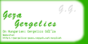 geza gergelics business card